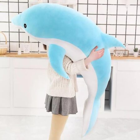 1pc 160CM Stor størrelse kawaii delfin plys legetøj dejlige fyldte bløde dyr pude dukker til børn piger sovepude gave 140 CM blue