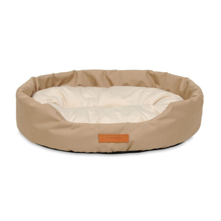 ANIMOOD Mia hundeseng beige, Stof (Fløjl)