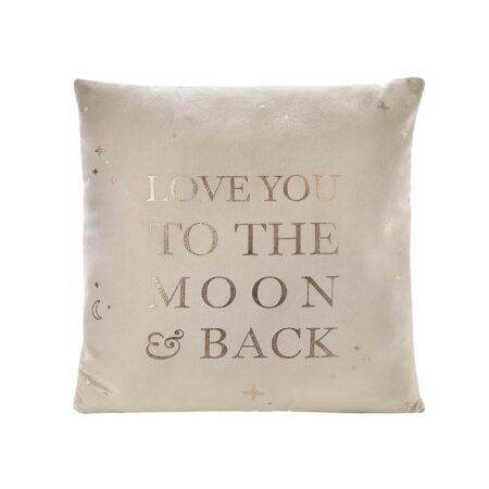 Bambino Moon and Back Velvet Cushion Off-White