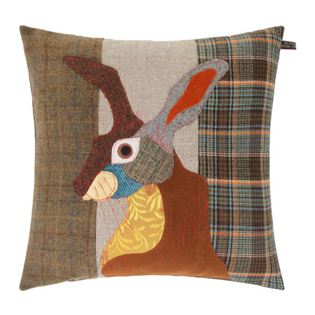 Carola van Dyke - Brown Hare Cushion - 50x50cm