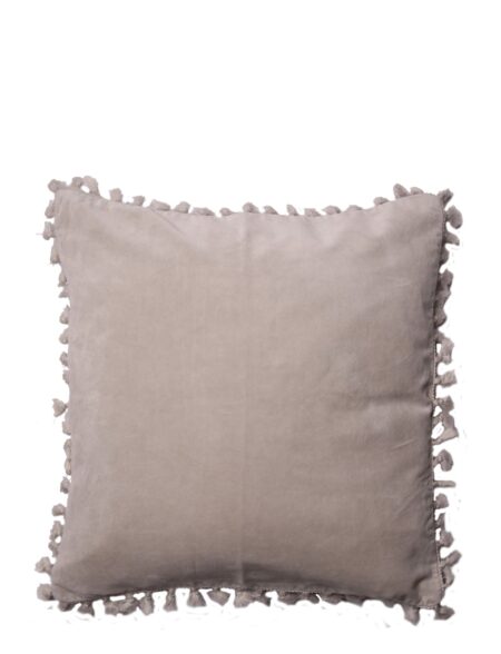 Cushion Cover Velvet Cotton W Fringe C'est Bon Beige