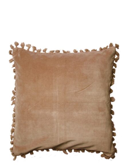 Cushion Cover Velvet Cotton W Fringe C'est Bon Green