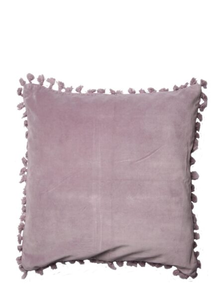 Cushion Cover Velvet Cotton W Fringe C'est Bon Purple