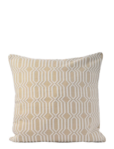 Cushion Cover White Hexagon Ceannis Beige