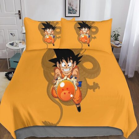 Dragon Ball Goku trendy dynebetræk sæt med skjult lynlåslukning - Iøjnefaldende 3D-print mikrofiber anime sengetøj, 3-delt sæt med pudebetræk, Ide ...