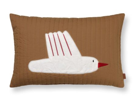 Ferm Living Bird Quilted Cushion Rectangular 60 x 40 cm - Sugar Kelp