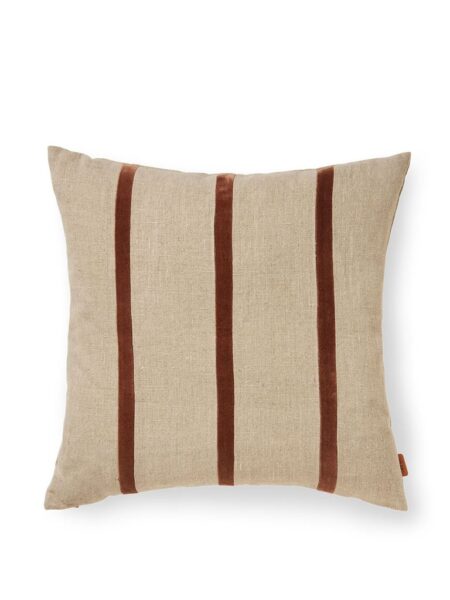 Ferm Living Senti Stripe Cushion Cover 50x50 cm - Linen/Carob Brown