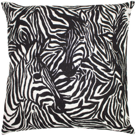 Hidden Zebra Cushion Black, Black / 50 x 50cm / Cover Only