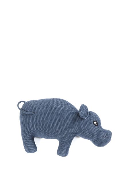 Hippo Cushion, Knitted, Blue Smallstuff Blue