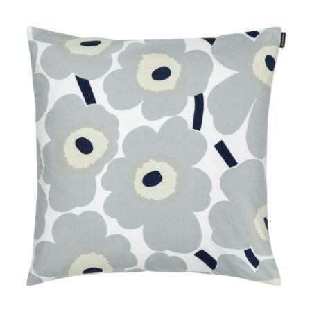 Marimekko Pieni Unikko pudebetræk 50x50 cm Grey-sand-dark blue