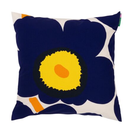 Marimekko Unikko 60-års jubilæum pudebetræk 50x50 cm Cotton-d. blue-yellow-orange