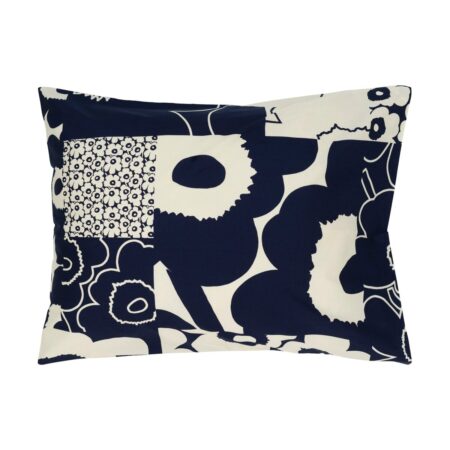 Marimekko Unikko kollaasi pudebetræk 50x60 cm Off-white-dark blue