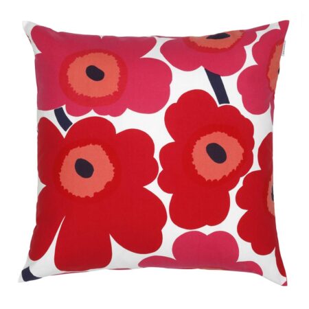 Marimekko Unikko pudebetræk 50x50 cm rød-marineblå