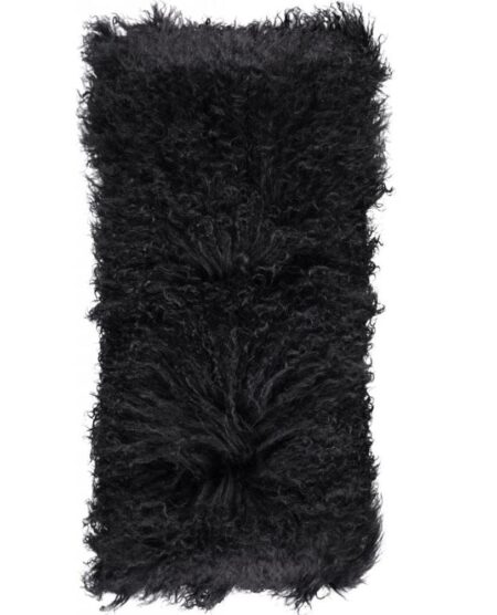 Natures Collection Cushion of Tibetan Sheepskin 28x56 cm - Black