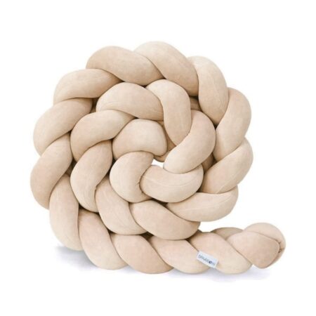 One Piece Krybbebeskytter, Nyfødt Baby Bomulds pude, Ideel Rejse seng, Baby Elskelig Fløjl pude, Beige, 2M