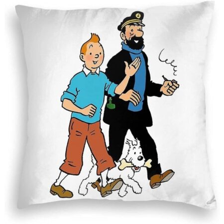 Pudebetræk Dekorative Hjemmeindretning Pude Tintin og Kaptajn Haddock Fløjl Dekorationspude til Familie og Venner 18""x18""" AA-13514 [kk] 45x45cm"