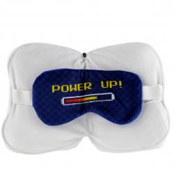 Relaxeazzz Game Over Shaped Plush Travel Pillow & Eye Mask - Nakkepude