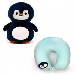 Relaxeazzz Swapseazzz Adoramals Ocean Penguin 2-in-1 Plush Travel Pillow & Toy - Nakkepude