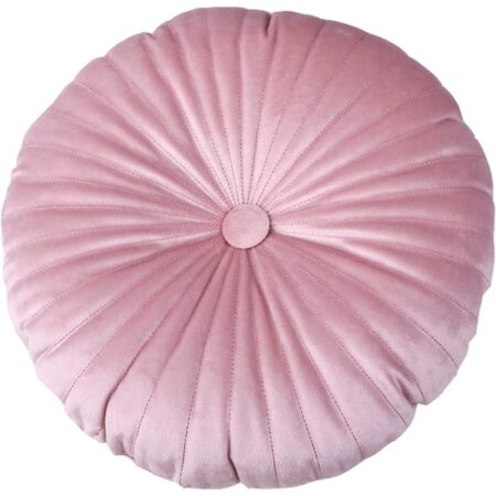 Rund pude gulvpuden ensfarvet plys pude dekorativ pude plys pude læsepude dekorativ pude bilpude (35CM, Pink)