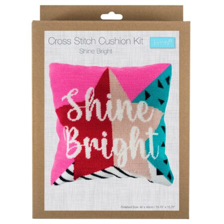 Shine Bright Half Stitch Cushion Kit Pink/Red/Green