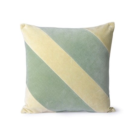 Striped Velvet Cushion mint/Green 45x45 cm