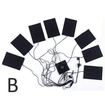Unbrand Elektrisk USB Vest Jakke Tøj Varmepude Varmevarmer Vinter Varm Termisk opvarmning*1 8PCS