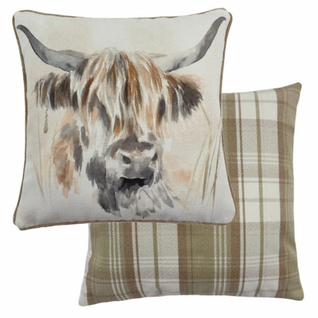 Watercolour Highland Cow Cushion Multicolour, Multicolour / 43 x 43cm / Cover Only