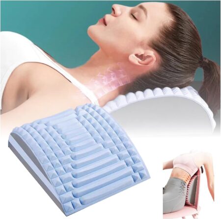 Wtowin Nakke & Back Stretcher For Pain Relief, Back Cracker Device Spine Relaxation Traction Device Lændehvirvelsøjle puder til iskias blå