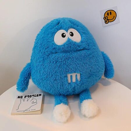 Begleri Ny M&Ms Plys Kawaii Søde bløde legetøj M Bean Chokolade Slik Fyldte dyr Plysdyr Dukker Kaste Puder Fødselsdagsgave Hjem Indretning blå abou...