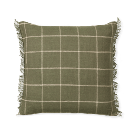 ferm LIVING Calm pudebetræk 50x50 cm Olive/Offwhite