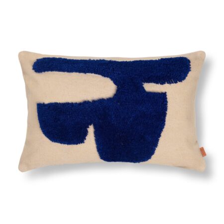 ferm LIVING Lay rektangulær pude 40x60 cm Sand/Bright Blue